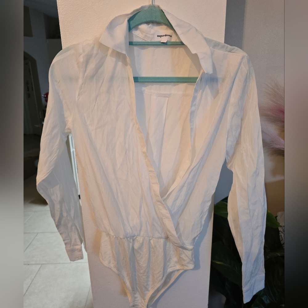Superdown White Presely Surplice Bodysuit - Picture 4 of 4